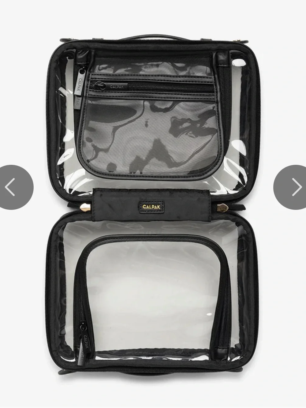 Calpak Medium Black Clear Travel Makeup Case